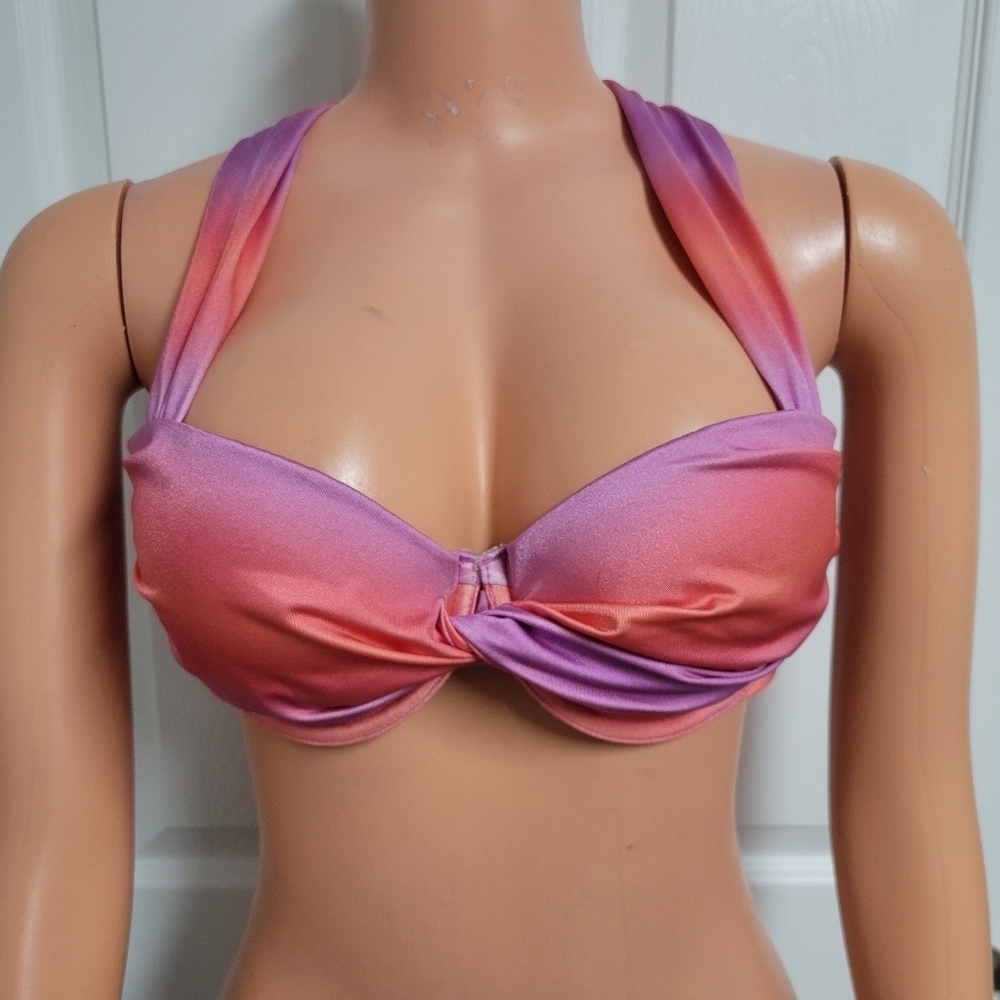 Victoria's Secret NWT Swim Bikini Top Purple Hombre Undrewire Twist.